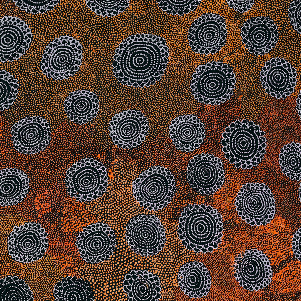 Aboriginal Artwork by Lola Nampijinpa Brown, Ngapa Jukurrpa - Mikanji, 107x76cm