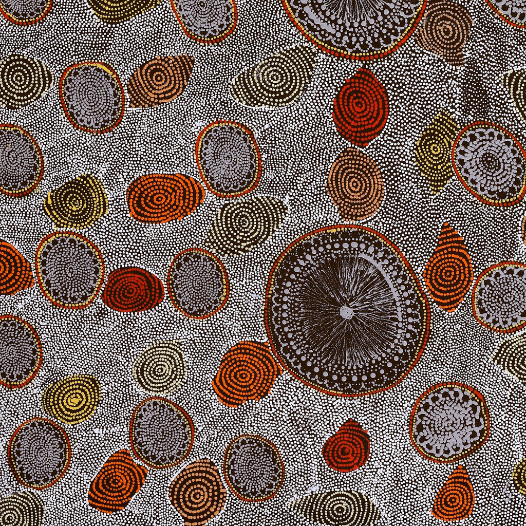 Aboriginal Artwork by Lola Nampijinpa Brown, Ngapa Jukurrpa - Mikanji, 107x76cm