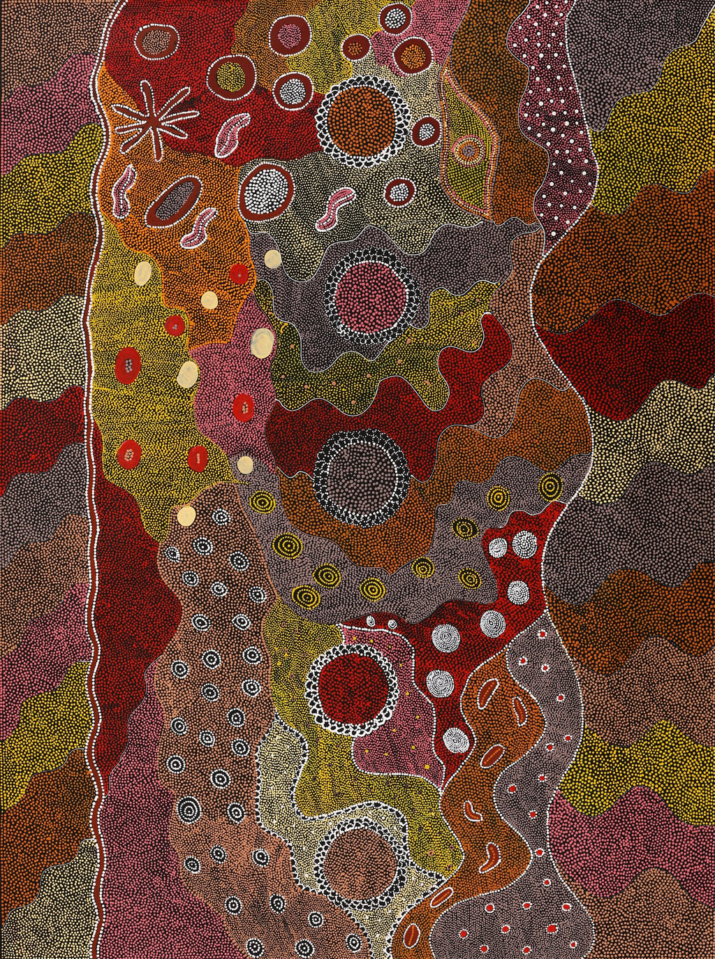 Aboriginal Artwork by Lola Nampijinpa Brown, Ngapa Jukurrpa - Mikanji, 122x91cm