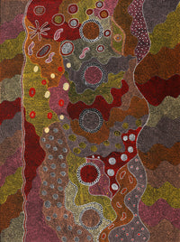 Aboriginal Artwork by Lola Nampijinpa Brown, Ngapa Jukurrpa - Mikanji, 122x91cm