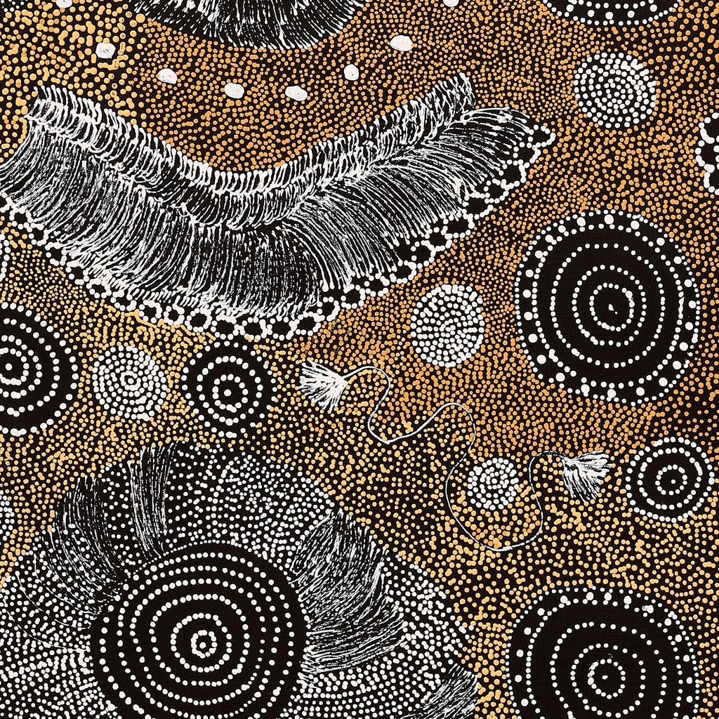 Aboriginal Artwork by Lola Nampijinpa Brown, Ngapa Jukurrpa - Mikanji, 91x76cm