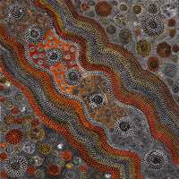 Aboriginal Artwork by Lola Nampijinpa Brown, Ngapa Jukurrpa - Mikanji, 91x91cm