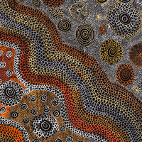 Aboriginal Artwork by Lola Nampijinpa Brown, Ngapa Jukurrpa - Mikanji, 91x91cm