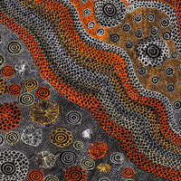 Aboriginal Artwork by Lola Nampijinpa Brown, Ngapa Jukurrpa - Mikanji, 91x91cm