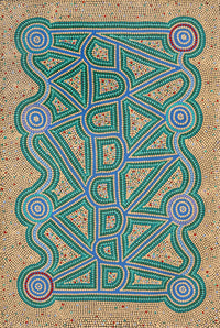 Aboriginal Artwork by Louise Nangala Egan, Ngapa Jukurrpa (Water Dreaming) - Puyurru, 91x61cm