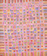 Aboriginal Artwork by Lynette Nangala Singleton, Ngapa Jukurrpa - Puyurru, 107x91cm