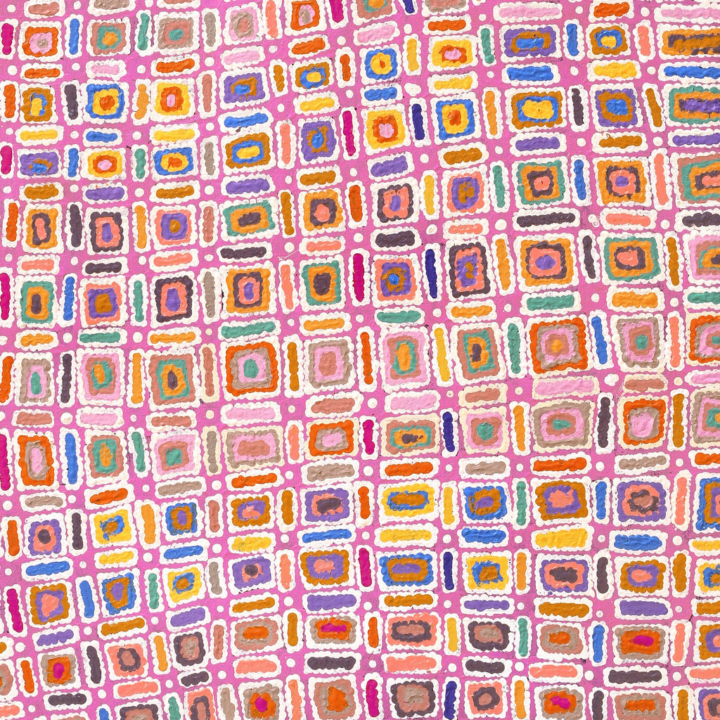 Aboriginal Artwork by Lynette Nangala Singleton, Ngapa Jukurrpa - Puyurru, 107x91cm