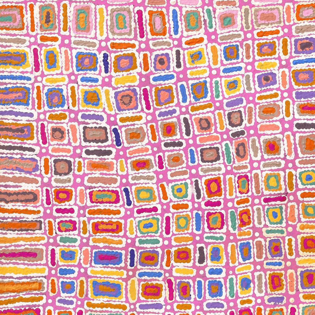 Aboriginal Artwork by Lynette Nangala Singleton, Ngapa Jukurrpa - Puyurru, 107x91cm