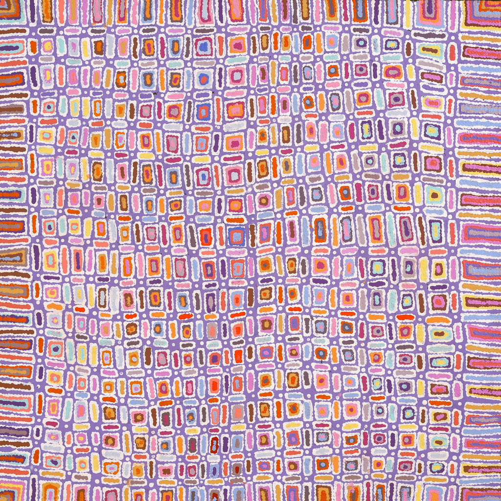Aboriginal Artwork by Lynette Nangala Singleton, Ngapa Jukurrpa - Puyurru, 122x122cm