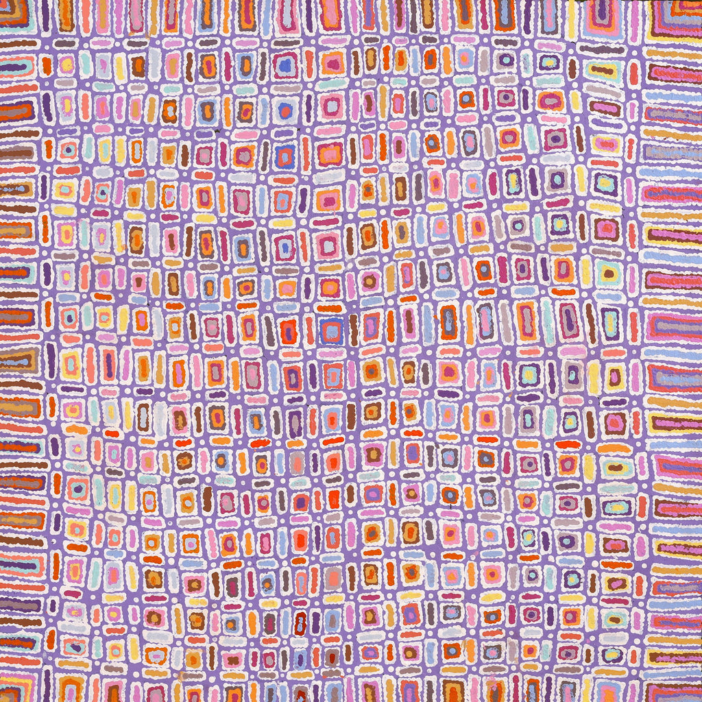Aboriginal Artwork by Lynette Nangala Singleton, Ngapa Jukurrpa - Puyurru, 122x122cm - ART ARK®