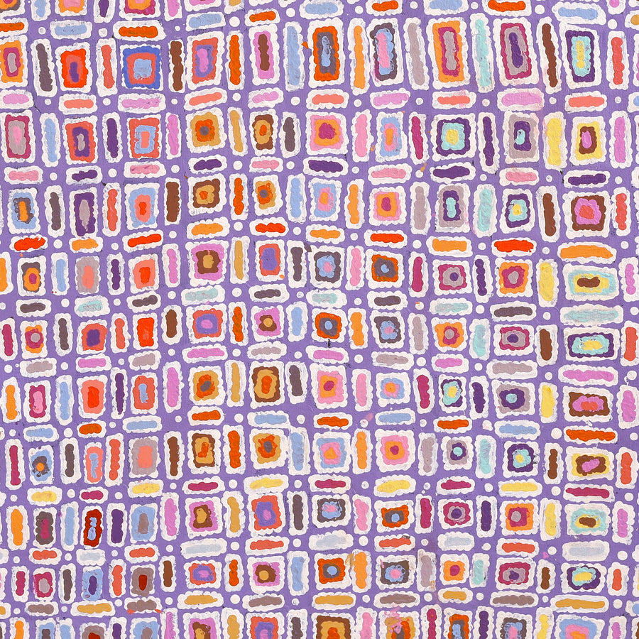 Aboriginal Artwork by Lynette Nangala Singleton, Ngapa Jukurrpa - Puyurru, 122x122cm