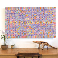Aboriginal Artwork by Lynette Nangala Singleton, Ngapa Jukurrpa - Puyurru, 122x76cm