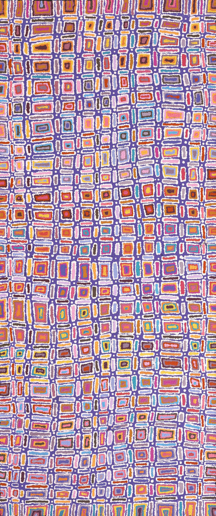 Aboriginal Artwork by Lynette Nangala Singleton, Ngapa Jukurrpa - Puyurru, 183x76cm