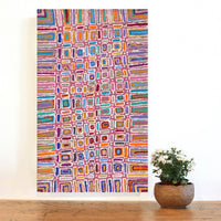 Aboriginal Artwork by Lynette Nangala Singleton, Ngapa Jukurrpa - Puyurru, 76x46cm