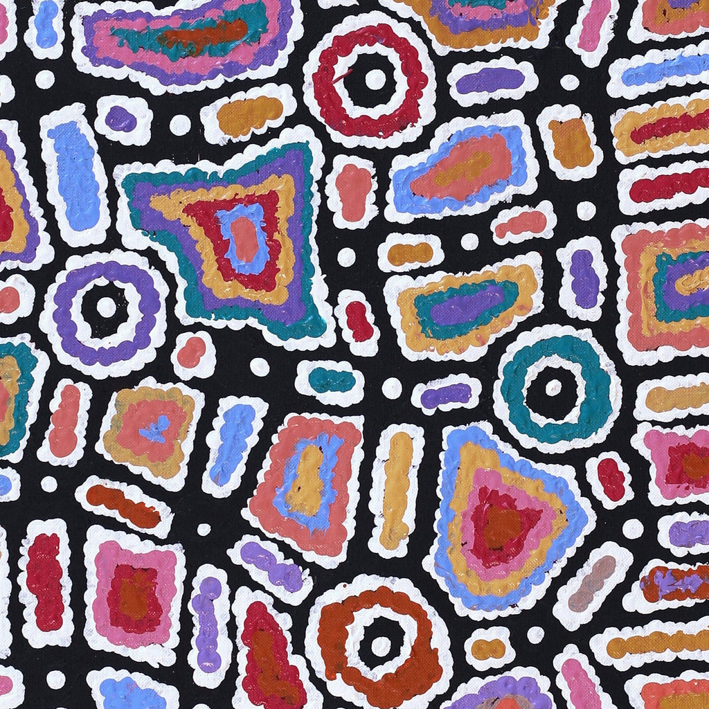 Aboriginal Artwork by Lynette Nangala Singleton, Ngapa Jukurrpa - Puyurru, 91x30cm - ART ARK®