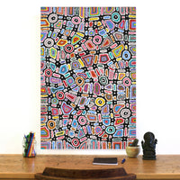Aboriginal Artwork by Lynette Nangala Singleton, Ngapa Jukurrpa - Puyurru, 91x61cm