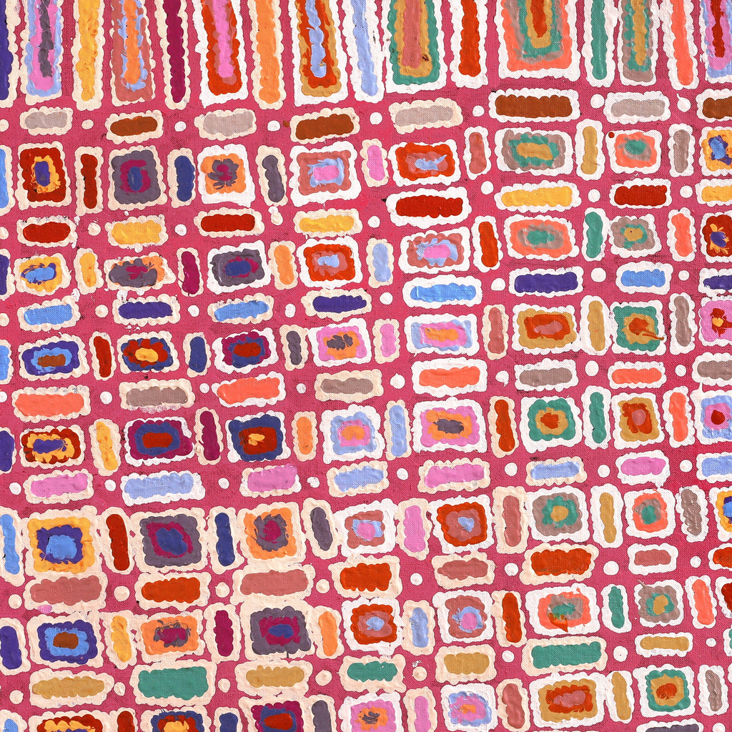 Aboriginal Artwork by Lynette Nangala Singleton, Ngapa Jukurrpa - Puyurru, 91x61cm
