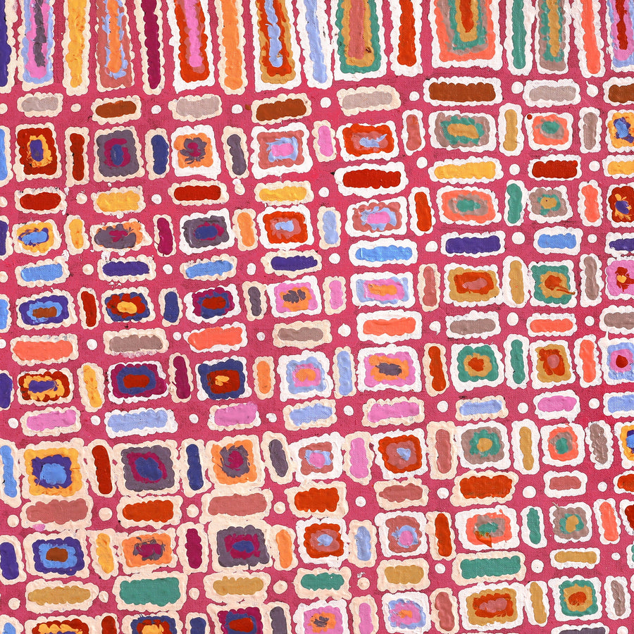 Aboriginal Artwork by Lynette Nangala Singleton, Ngapa Jukurrpa - Puyurru, 91x61cm