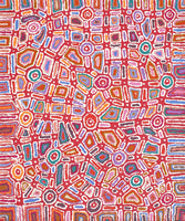 Aboriginal Art by Lynette Nangala Singleton, Ngapa Jukurrpa - Puyurru, 91x76cm - ART ARK®