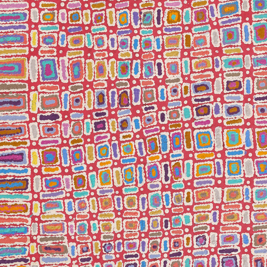 Aboriginal Artwork by Lynette Nangala Singleton, Ngapa Jukurrpa - Puyurru, 91x76cm