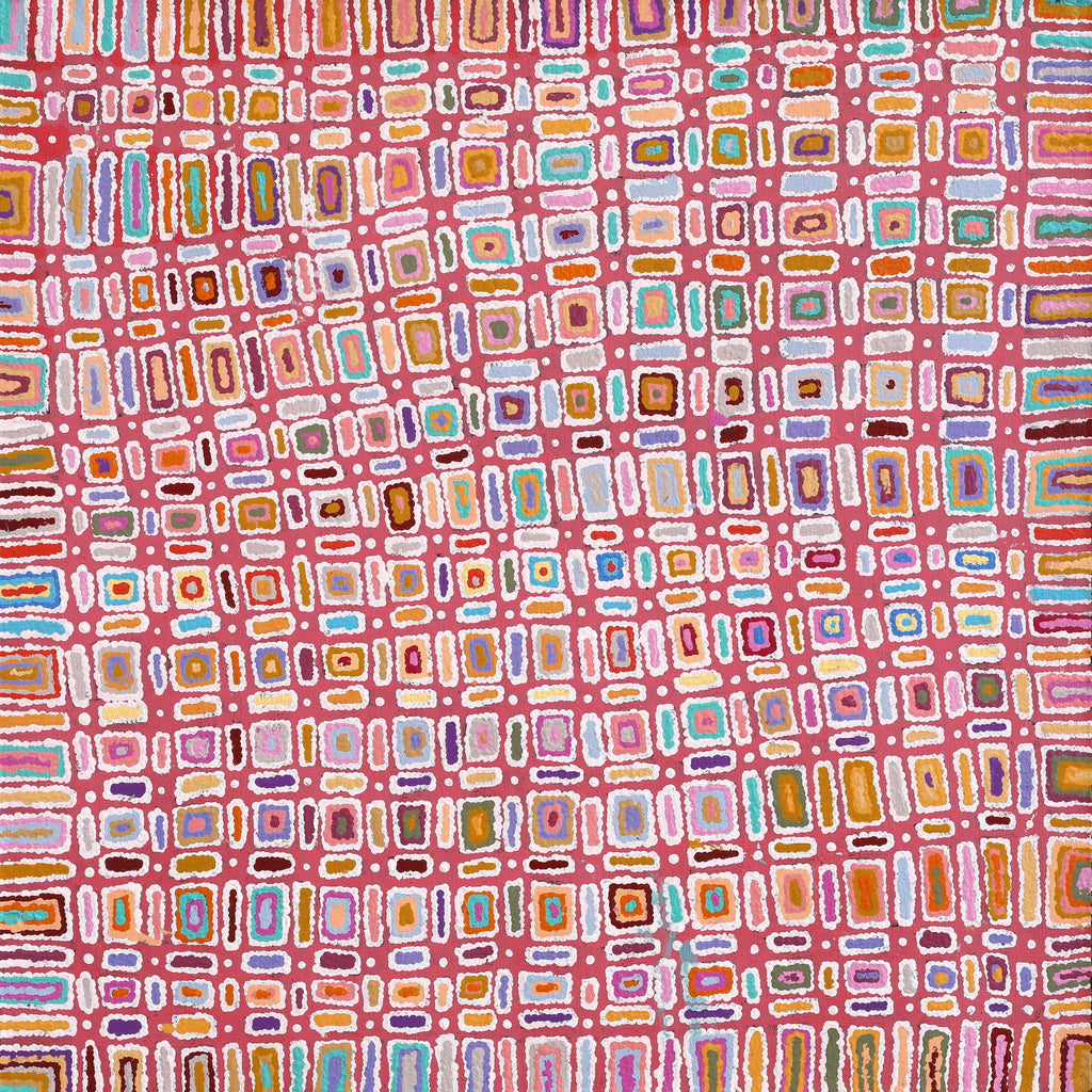 Aboriginal Artwork by Lynette Nangala Singleton, Ngapa Jukurrpa - Puyurru, 91x91cm