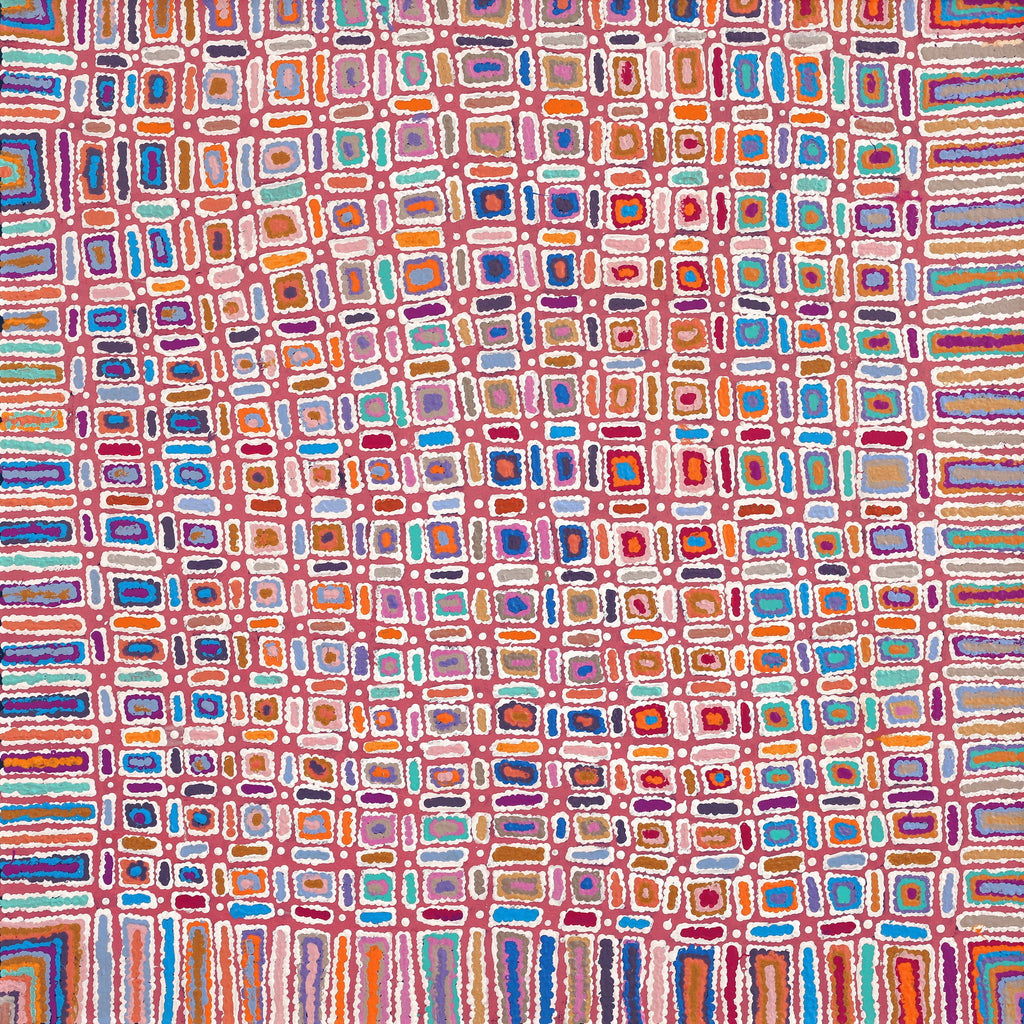 Aboriginal Artwork by Lynette Nangala Singleton, Ngapa Jukurrpa - Puyurru, 91x91cm - ART ARK®