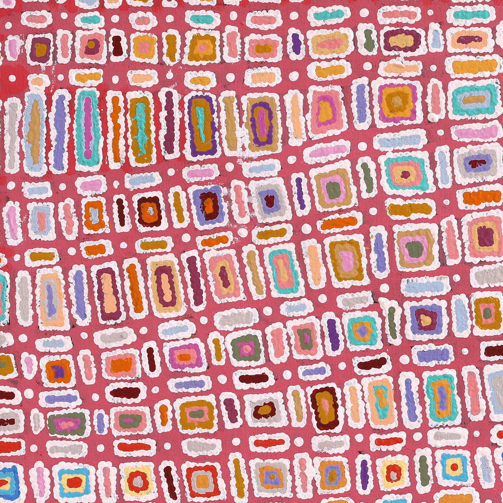 Aboriginal Artwork by Lynette Nangala Singleton, Ngapa Jukurrpa - Puyurru, 91x91cm