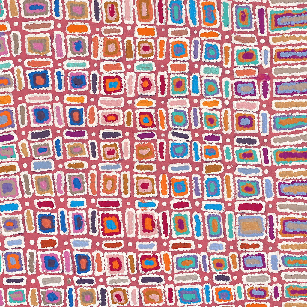 Aboriginal Artwork by Lynette Nangala Singleton, Ngapa Jukurrpa - Puyurru, 91x91cm