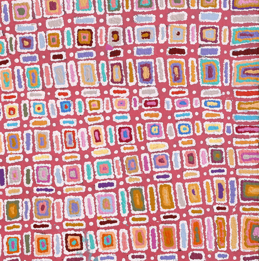 Aboriginal Artwork by Lynette Nangala Singleton, Ngapa Jukurrpa - Puyurru, 91x91cm