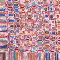 Aboriginal Artwork by Lynette Nangala Singleton, Ngapa Jukurrpa - Puyurru, 91x91cm