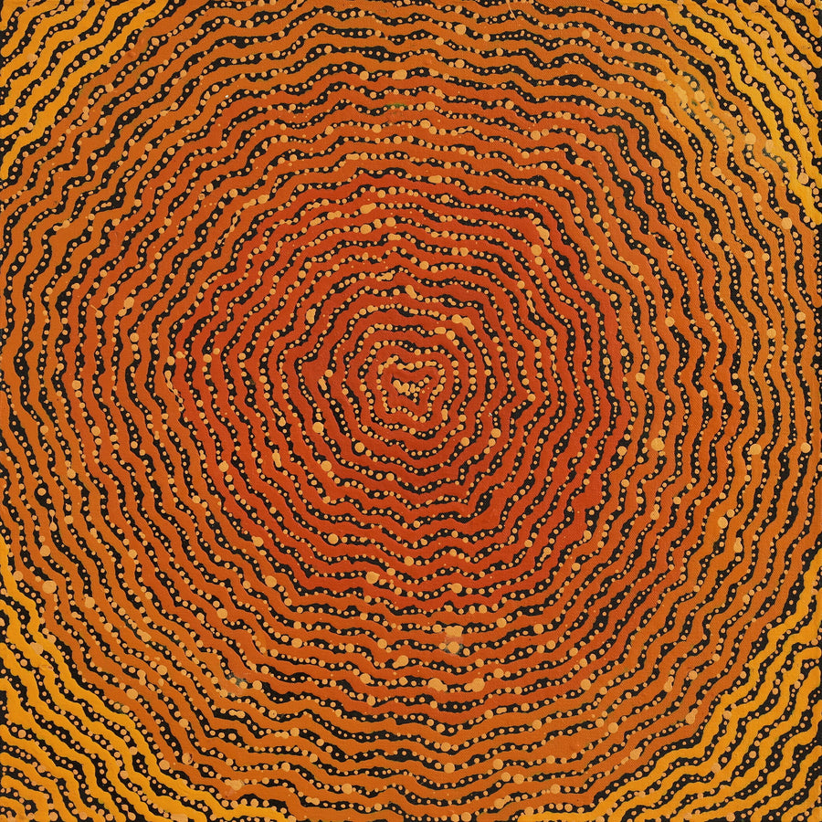 Aboriginal Artwork by Madeleine Napangardi Dixon, Ngalyipi Jukurrpa (Snakevine Dreaming) - Mina Mina, 46x46cm