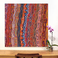 Aboriginal Artwork by Magda Nakamarra Curtis, Lappi Lappi Jukurrpa, 107x107cm