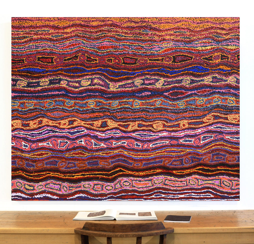 Aboriginal Artwork by Magda Nakamarra Curtis, Lappi Lappi Jukurrpa, 152x122cm - ART ARK®
