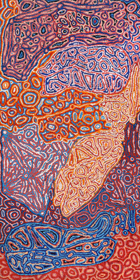 Aboriginal Artwork by Magda Nakamarra Curtis, Lappi Lappi Jukurrpa, 182x91cm
