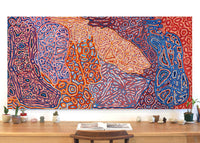 Aboriginal Artwork by Magda Nakamarra Curtis, Lappi Lappi Jukurrpa, 182x91cm