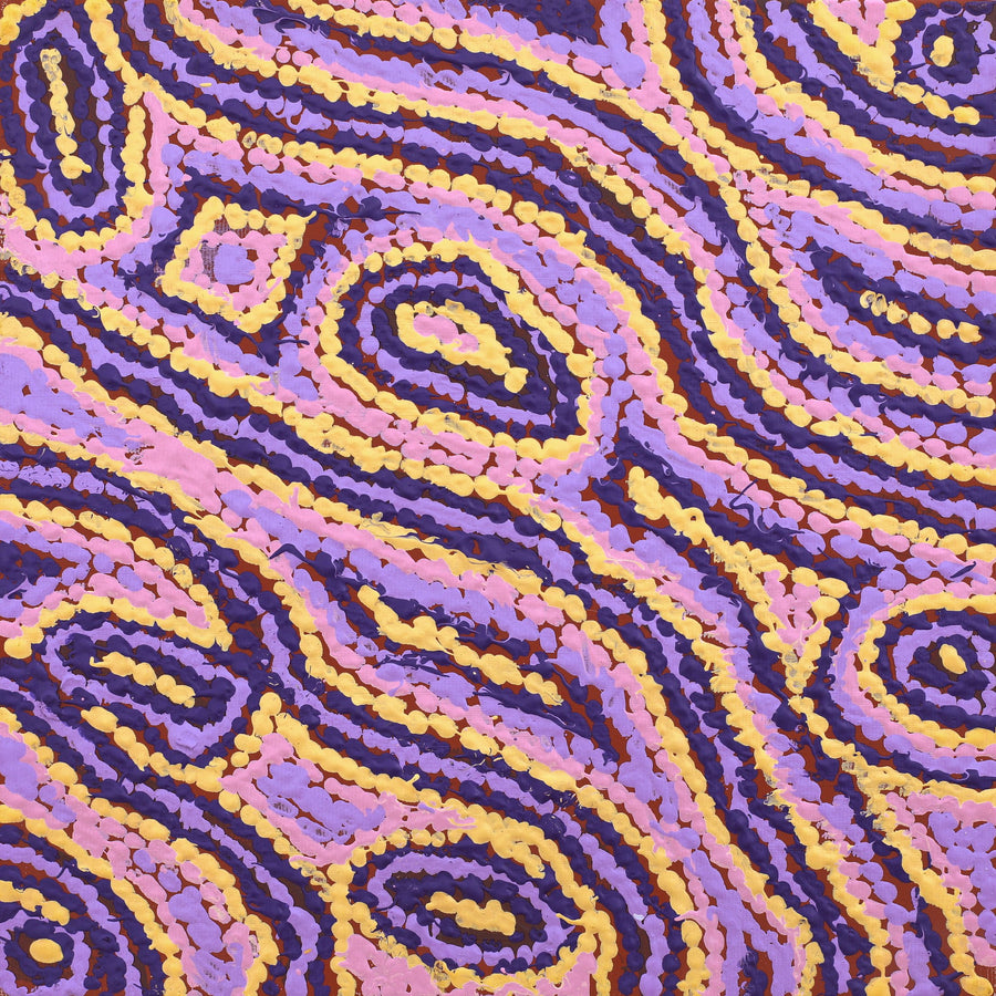 Aboriginal Artwork by Magda Nakamarra Curtis, Lappi Lappi Jukurrpa, 30x30cm
