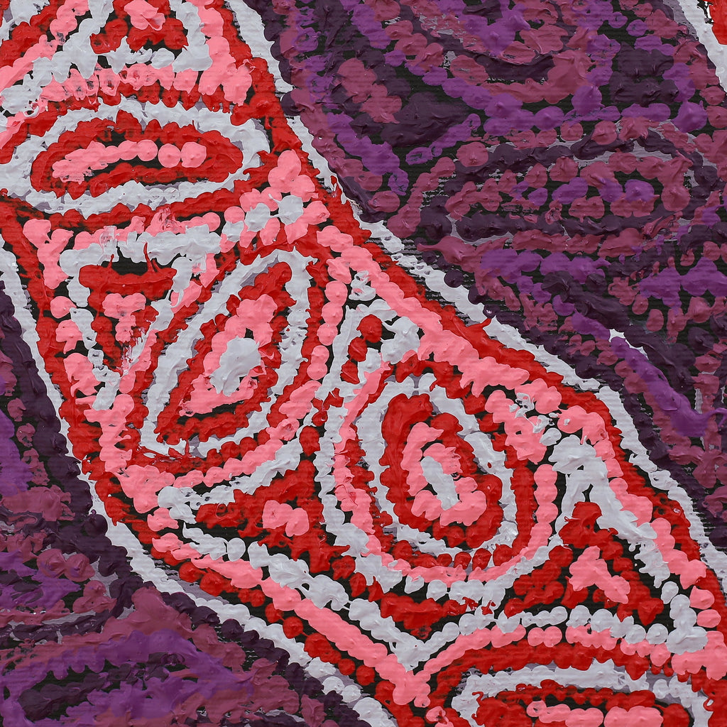 Aboriginal Artwork by Magda Nakamarra Curtis, Lappi Lappi Jukurrpa, 30x30cm