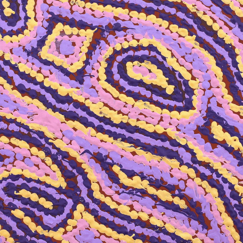 Aboriginal Artwork by Magda Nakamarra Curtis, Lappi Lappi Jukurrpa, 30x30cm