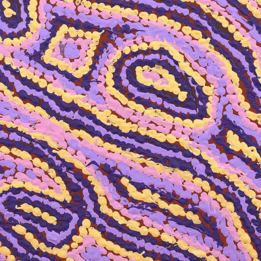 Aboriginal Artwork by Magda Nakamarra Curtis, Lappi Lappi Jukurrpa, 30x30cm