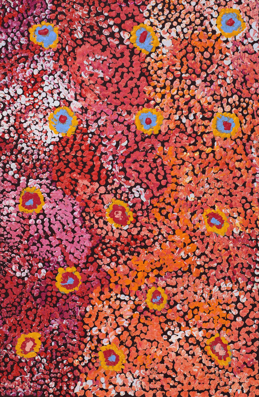 Aboriginal Artwork by Magda Nakamarra Curtis, Lappi Lappi Jukurrpa, 46x30cm