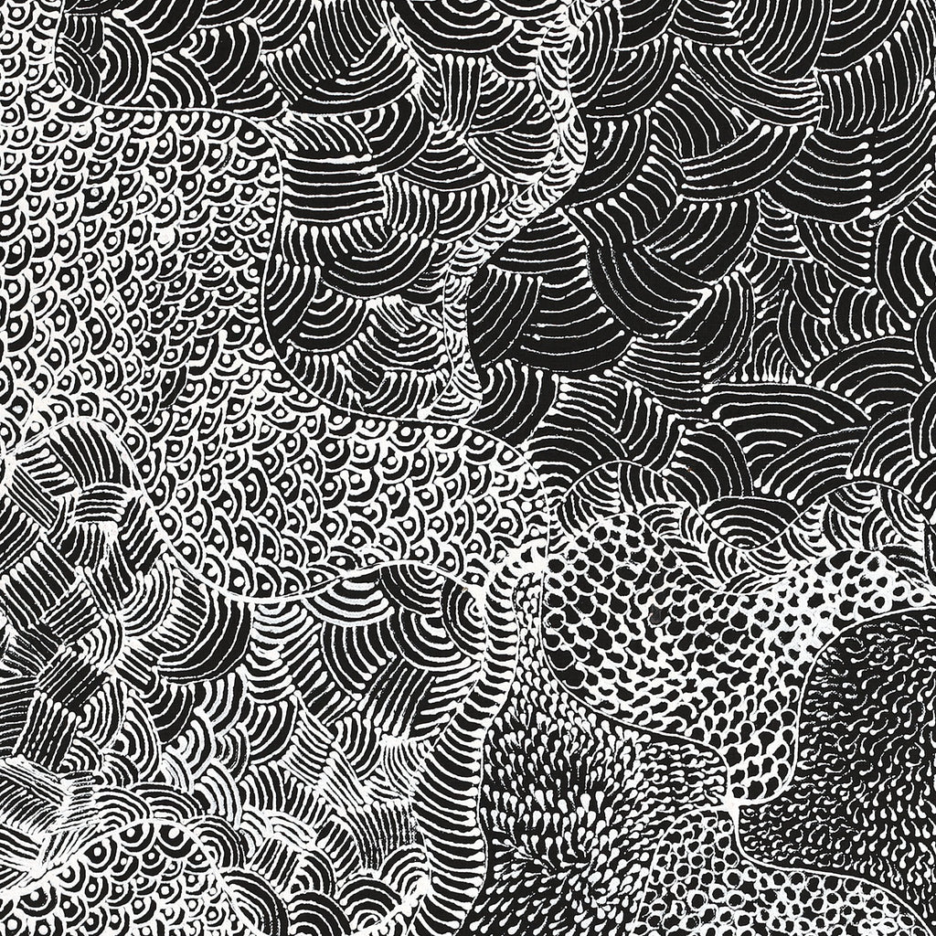 Aboriginal Artwork by Maggie Napangardi Williams, Janmarda Jukurrpa (Bush Onion Dreaming), 61x61cm