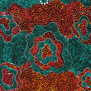 Aboriginal Art by Maggie Napangardi Williams, Janmarda Jukurrpa (Bush Onion Dreaming), 76x30cm - ART ARK®