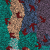 Aboriginal Artwork by Margaret Nangala Gallagher, Yankirri Jukurrpa (Emu Dreaming), 107x30cm