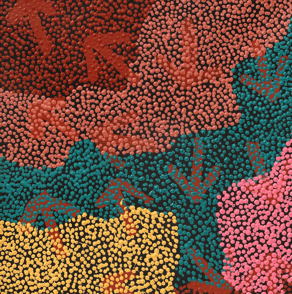 Aboriginal Artwork by Margaret Nangala Gallagher, Yankirri Jukurrpa (Emu Dreaming), 107x46cm