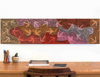 Aboriginal Artwork by Margaret Nangala Gallagher, Yankirri Jukurrpa (Emu Dreaming), 122x30cm