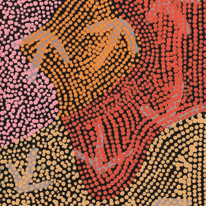 Aboriginal Art by Margaret Nangala Gallagher, Yankirri Jukurrpa (Emu Dreaming), 122x30cm - ART ARK®