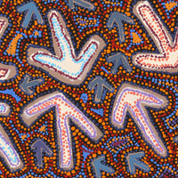 Aboriginal Artwork by Margaret Nangala Gallagher, Yankirri Jukurrpa (Emu Dreaming), 122x61cm