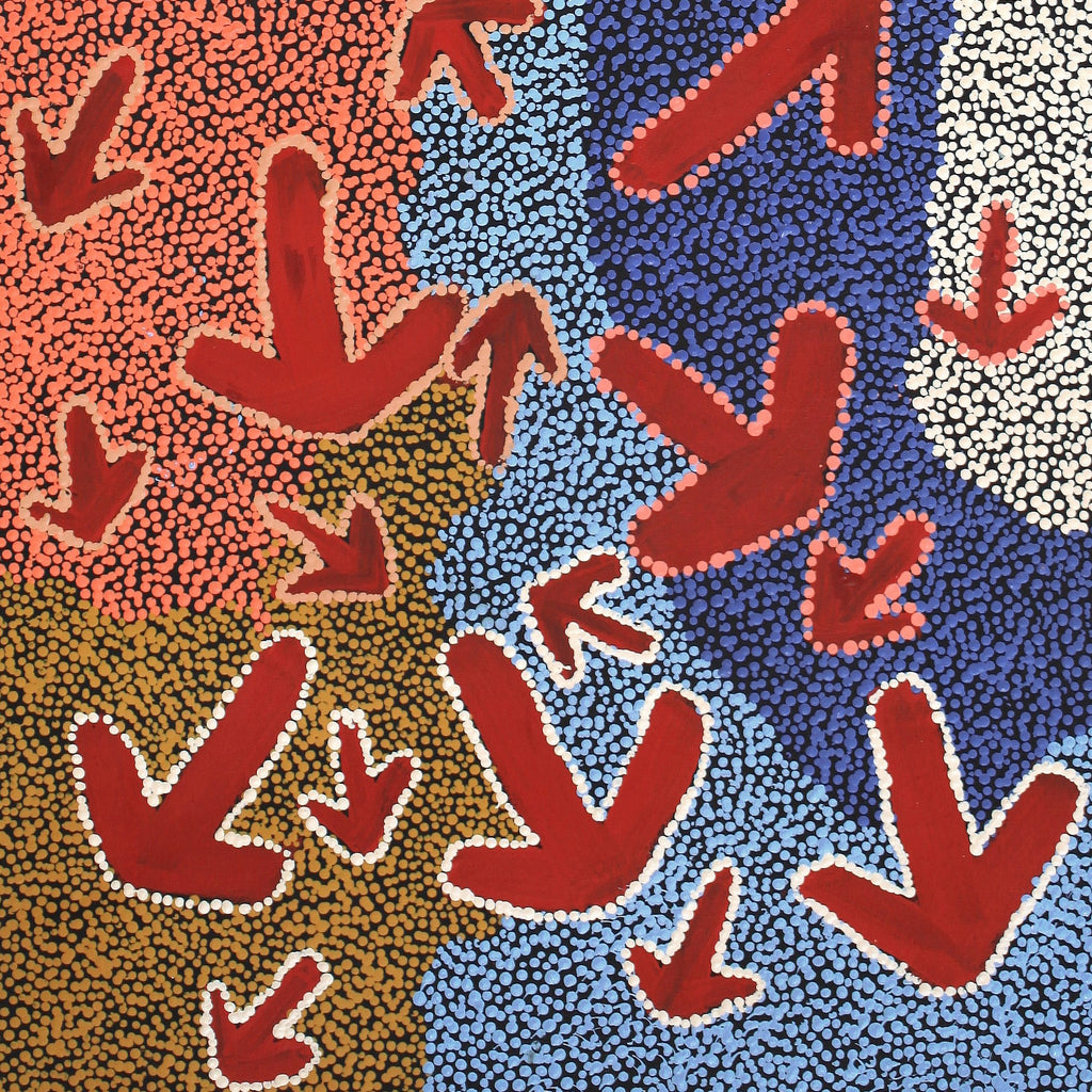 Aboriginal Artwork by Margaret Nangala Gallagher, Yankirri Jukurrpa (Emu Dreaming), 152x61cm