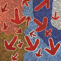 Aboriginal Artwork by Margaret Nangala Gallagher, Yankirri Jukurrpa (Emu Dreaming), 152x61cm