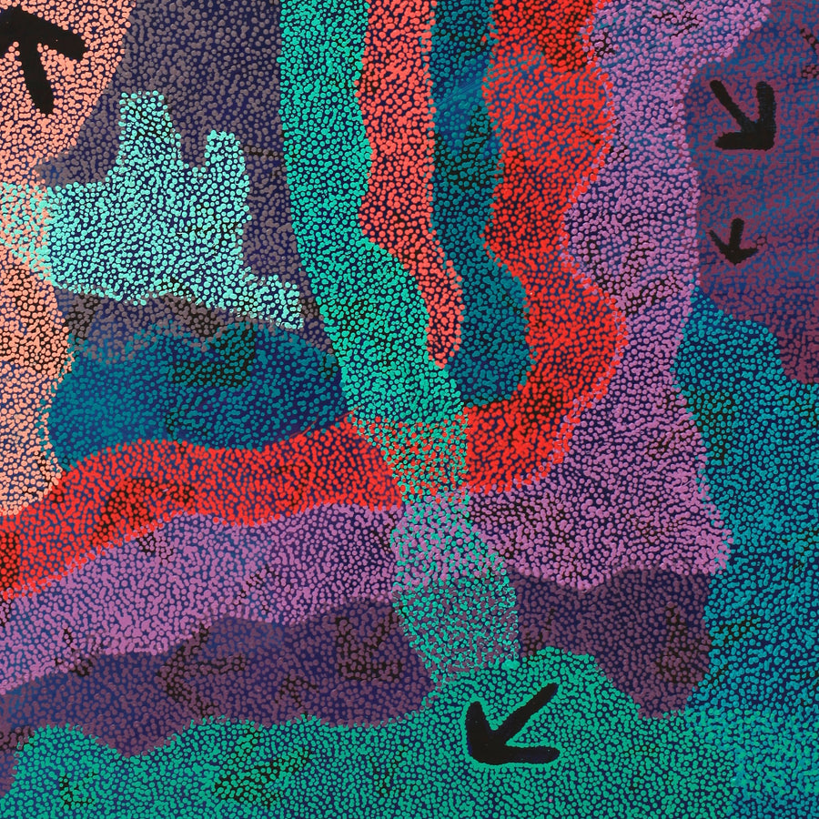 Aboriginal Artwork by Margaret Nangala Gallagher, Yankirri Jukurrpa (Emu Dreaming), 183x122cm